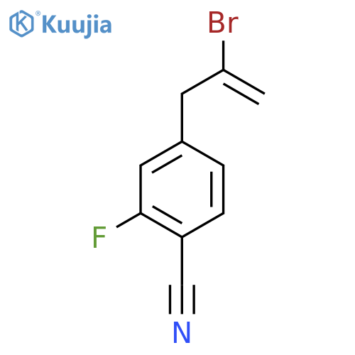 2-Bromo-3-(4-cyano-3-fluorophenyl)-1-propene structure