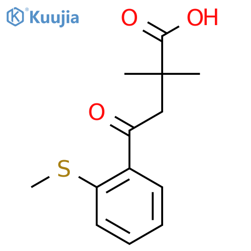 2,2-Dimethyl-4-[2-(methylthio)phenyl]-4-oxobutyric acid structure