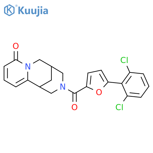 11-5-(2,6-dichlorophenyl)furan-2-carbonyl-7,11-diazatricyclo7.3.1.0^{2,7}trideca-2,4-dien-6-one structure