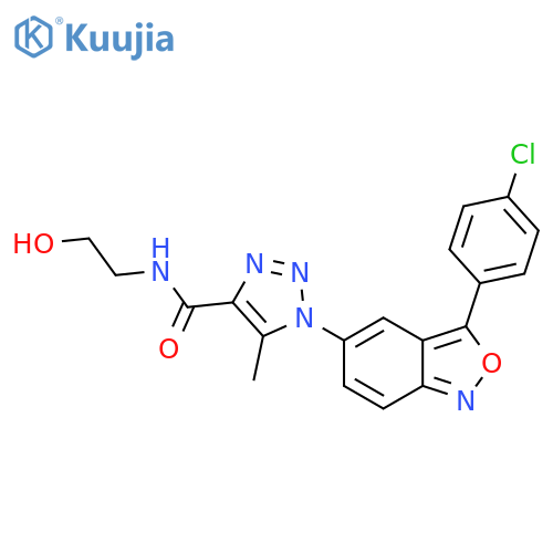1-3-(4-chlorophenyl)-2,1-benzoxazol-5-yl-N-(2-hydroxyethyl)-5-methyl-1H-1,2,3-triazole-4-carboxamide structure