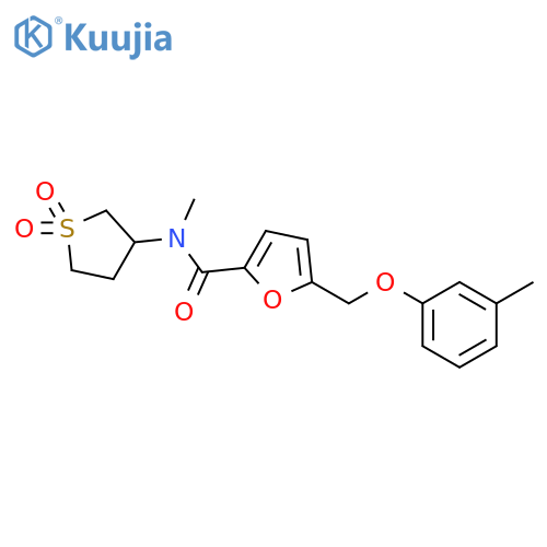 N-(1,1-dioxo-1lambda6-thiolan-3-yl)-N-methyl-5-(3-methylphenoxy)methylfuran-2-carboxamide structure