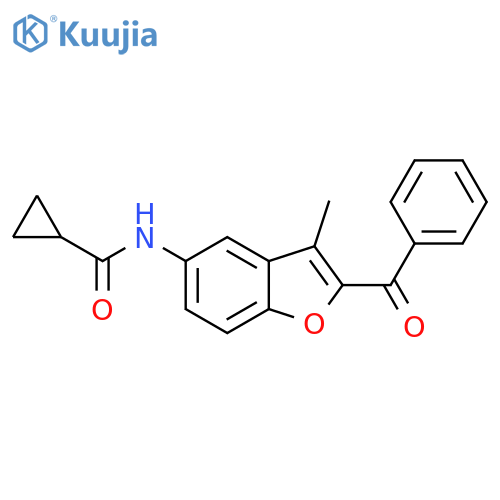 N-(2-benzoyl-3-methyl-1-benzofuran-5-yl)cyclopropanecarboxamide structure