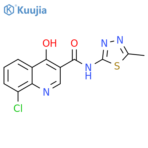 8-chloro-4-hydroxy-N-(5-methyl-1,3,4-thiadiazol-2-yl)quinoline-3-carboxamide structure