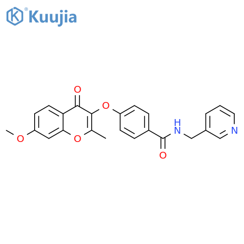4-(7-methoxy-2-methyl-4-oxo-4H-chromen-3-yl)oxy-N-(pyridin-3-yl)methylbenzamide structure