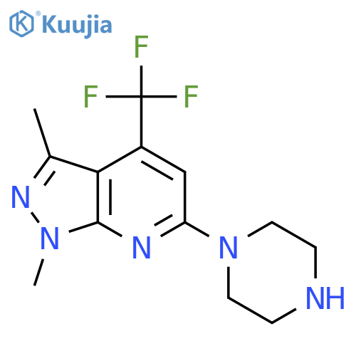 1,3-Dimethyl-6-piperazino-4-(trifluoromethyl)-1H-pyrazolo3,4-bpyridine structure