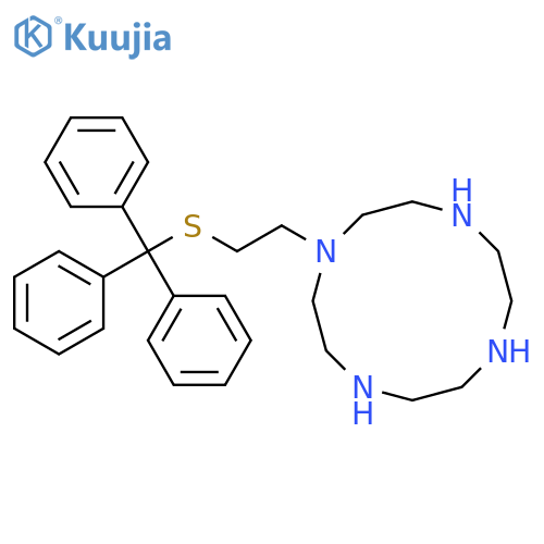 1-2-(Triphenylmethyl)thioethyl-1,4,7,10-tetraazacyclododecane structure