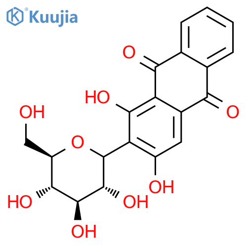 2-D-Glucopyranosyl-1,3-dihydroxy-9,10-anthracenedione structure