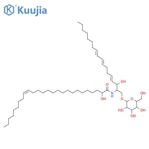 2-Amino-4,8,10-octadecatriene-1,3-diol; (2S,3R,4E,8E,10E)-form, N-(2R-Hydroxy-17Z-hexacosenoyl), 1-O-β-D-glucopyranoside structure