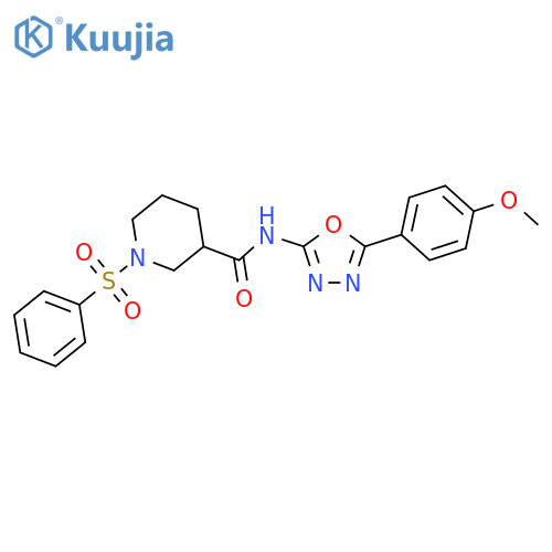1-(benzenesulfonyl)-N-5-(4-methoxyphenyl)-1,3,4-oxadiazol-2-ylpiperidine-3-carboxamide structure
