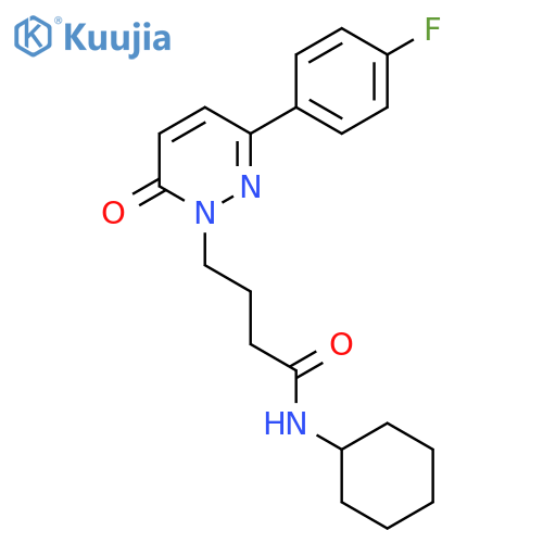 N-cyclohexyl-4-3-(4-fluorophenyl)-6-oxo-1,6-dihydropyridazin-1-ylbutanamide structure