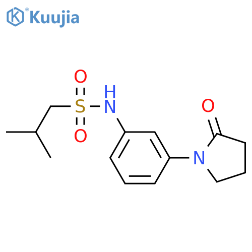 2-methyl-N-3-(2-oxopyrrolidin-1-yl)phenylpropane-1-sulfonamide structure