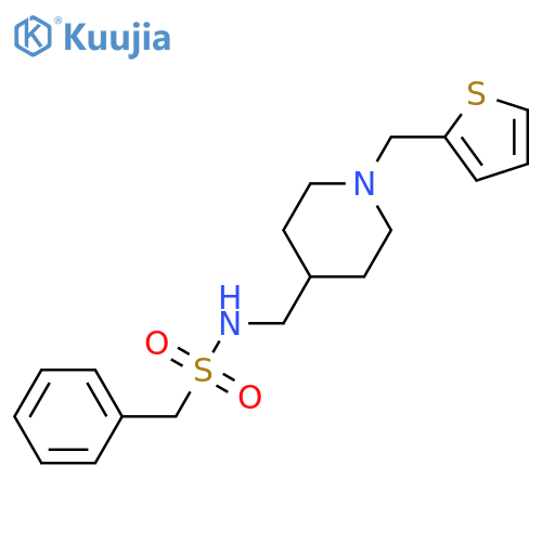 1-phenyl-N-({1-(thiophen-2-yl)methylpiperidin-4-yl}methyl)methanesulfonamide structure