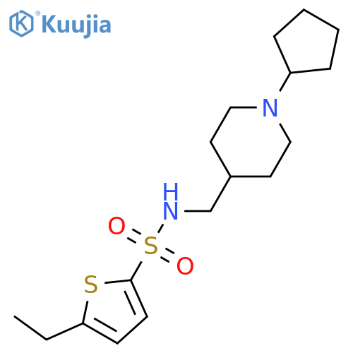 N-(1-cyclopentylpiperidin-4-yl)methyl-5-ethylthiophene-2-sulfonamide structure