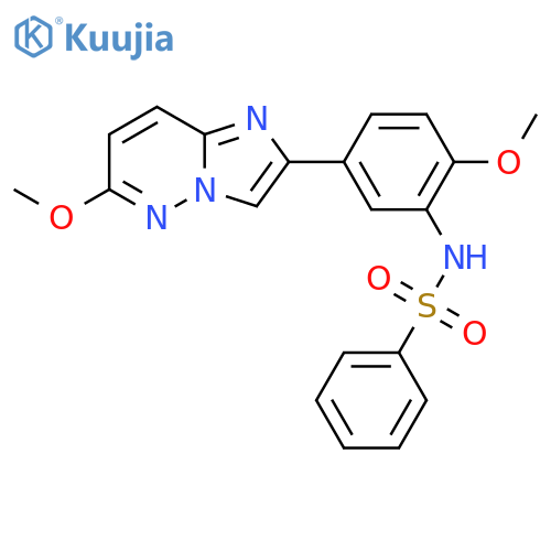 N-(2-methoxy-5-{6-methoxyimidazo1,2-bpyridazin-2-yl}phenyl)benzenesulfonamide structure
