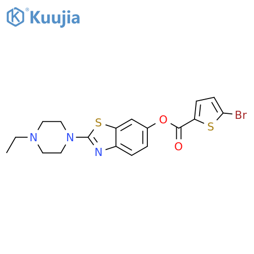 2-(4-ethylpiperazin-1-yl)-1,3-benzothiazol-6-yl 5-bromothiophene-2-carboxylate structure