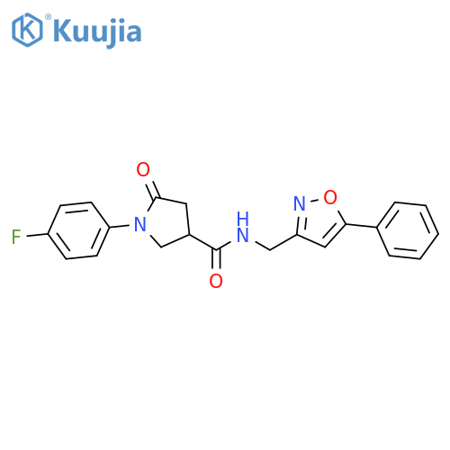 1-(4-fluorophenyl)-5-oxo-N-(5-phenyl-1,2-oxazol-3-yl)methylpyrrolidine-3-carboxamide structure