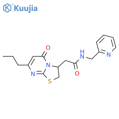 2-{5-oxo-7-propyl-2H,3H,5H-1,3thiazolo3,2-apyrimidin-3-yl}-N-(pyridin-2-yl)methylacetamide structure