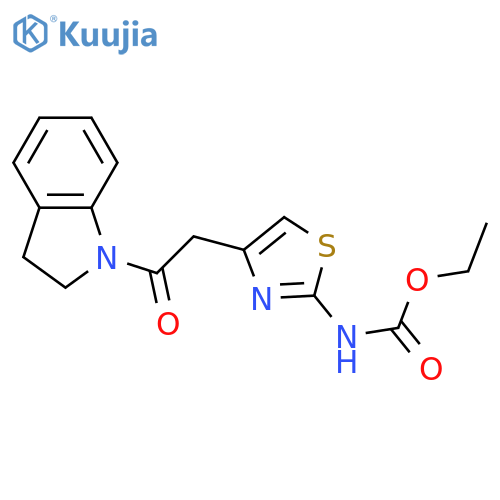 ethyl N-{4-2-(2,3-dihydro-1H-indol-1-yl)-2-oxoethyl-1,3-thiazol-2-yl}carbamate structure