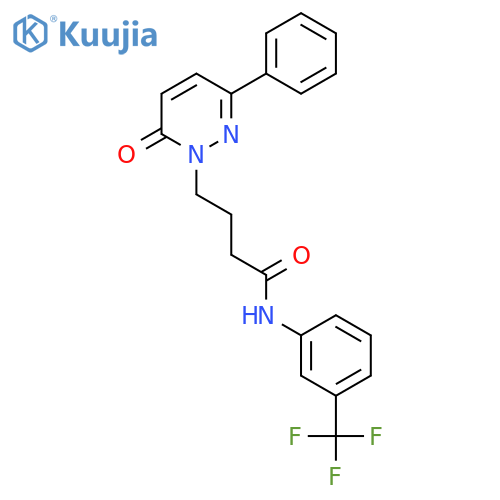 4-(6-oxo-3-phenyl-1,6-dihydropyridazin-1-yl)-N-3-(trifluoromethyl)phenylbutanamide structure