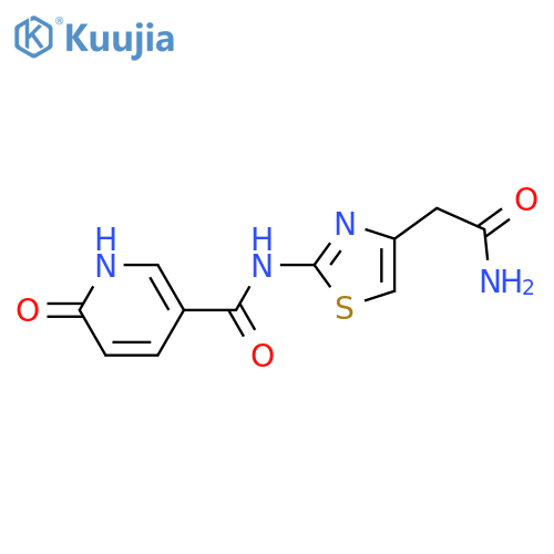 N-4-(carbamoylmethyl)-1,3-thiazol-2-yl-6-oxo-1,6-dihydropyridine-3-carboxamide structure