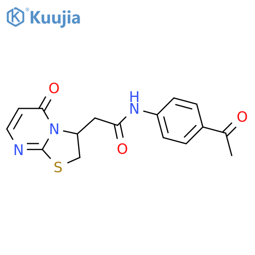 N-(4-acetylphenyl)-2-{5-oxo-2H,3H,5H-1,3thiazolo3,2-apyrimidin-3-yl}acetamide structure