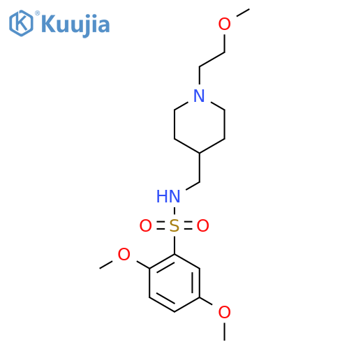 2,5-dimethoxy-N-{1-(2-methoxyethyl)piperidin-4-ylmethyl}benzene-1-sulfonamide structure