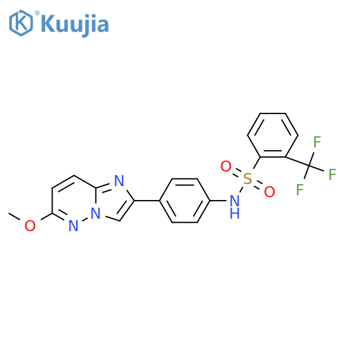 N-(4-{6-methoxyimidazo1,2-bpyridazin-2-yl}phenyl)-2-(trifluoromethyl)benzene-1-sulfonamide structure