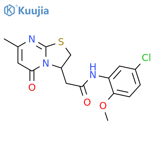 N-(5-chloro-2-methoxyphenyl)-2-{7-methyl-5-oxo-2H,3H,5H-1,3thiazolo3,2-apyrimidin-3-yl}acetamide structure