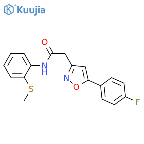 2-5-(4-fluorophenyl)-1,2-oxazol-3-yl-N-2-(methylsulfanyl)phenylacetamide structure