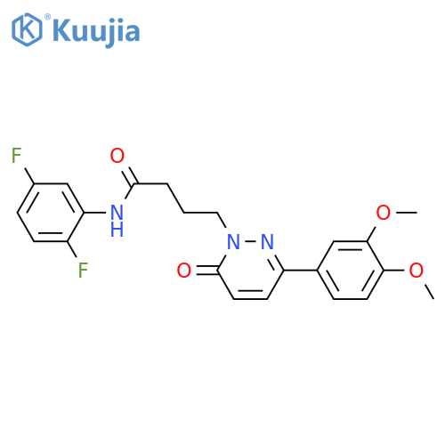 N-(2,5-difluorophenyl)-4-3-(3,4-dimethoxyphenyl)-6-oxo-1,6-dihydropyridazin-1-ylbutanamide structure