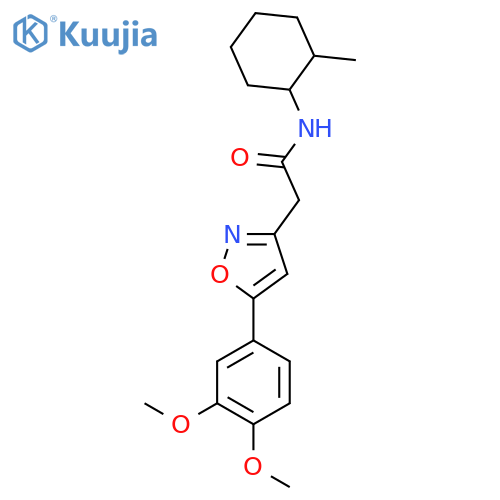 2-5-(3,4-dimethoxyphenyl)-1,2-oxazol-3-yl-N-(2-methylcyclohexyl)acetamide structure