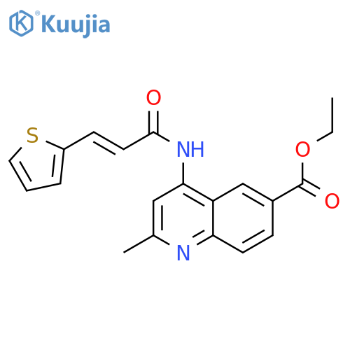 ethyl 2-methyl-4-(2E)-3-(thiophen-2-yl)prop-2-enamidoquinoline-6-carboxylate structure