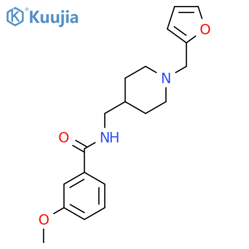 N-({1-(furan-2-yl)methylpiperidin-4-yl}methyl)-3-methoxybenzamide structure