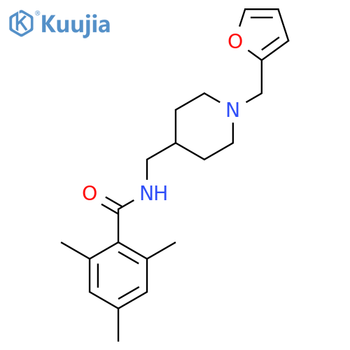 N-({1-(furan-2-yl)methylpiperidin-4-yl}methyl)-2,4,6-trimethylbenzamide structure