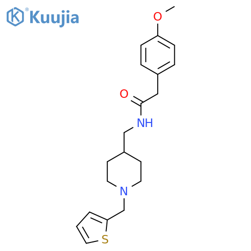 2-(4-methoxyphenyl)-N-({1-(thiophen-2-yl)methylpiperidin-4-yl}methyl)acetamide structure