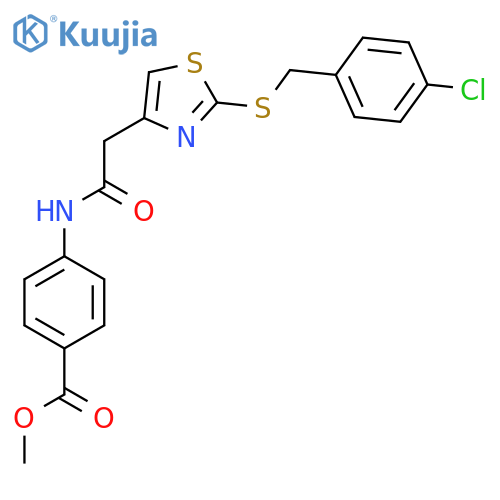 methyl 4-2-(2-{(4-chlorophenyl)methylsulfanyl}-1,3-thiazol-4-yl)acetamidobenzoate structure