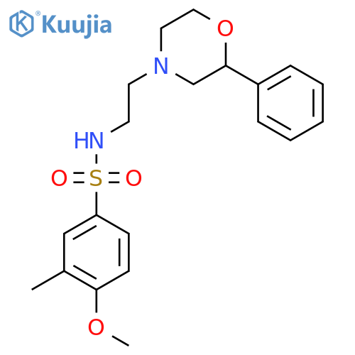 4-methoxy-3-methyl-N-2-(2-phenylmorpholin-4-yl)ethylbenzene-1-sulfonamide structure