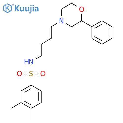 3,4-dimethyl-N-4-(2-phenylmorpholin-4-yl)butylbenzene-1-sulfonamide structure