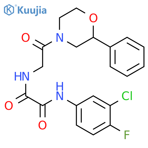 N'-(3-chloro-4-fluorophenyl)-N-2-oxo-2-(2-phenylmorpholin-4-yl)ethylethanediamide structure