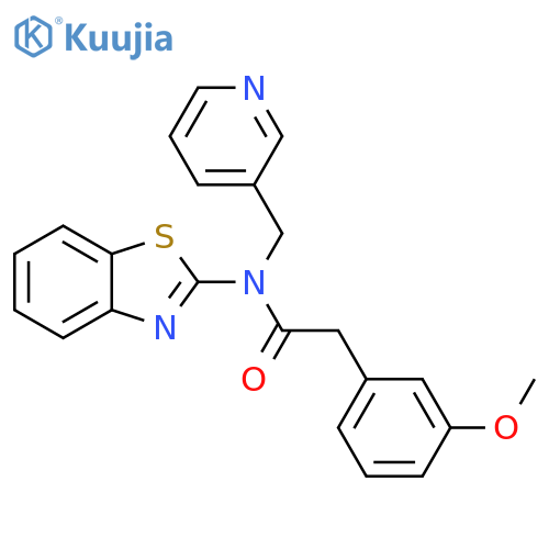 N-(1,3-benzothiazol-2-yl)-2-(3-methoxyphenyl)-N-(pyridin-3-yl)methylacetamide structure