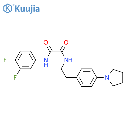 N-(3,4-difluorophenyl)-N'-{2-4-(pyrrolidin-1-yl)phenylethyl}ethanediamide structure