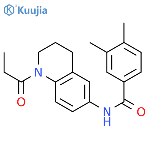 3,4-dimethyl-N-(1-propanoyl-1,2,3,4-tetrahydroquinolin-6-yl)benzamide structure
