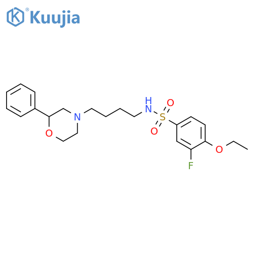 4-ethoxy-3-fluoro-N-4-(2-phenylmorpholin-4-yl)butylbenzene-1-sulfonamide structure