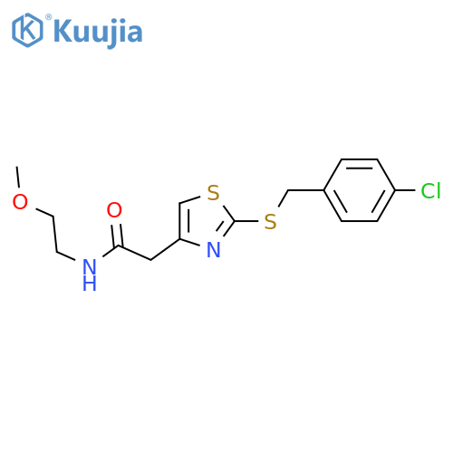 2-(2-{(4-chlorophenyl)methylsulfanyl}-1,3-thiazol-4-yl)-N-(2-methoxyethyl)acetamide structure