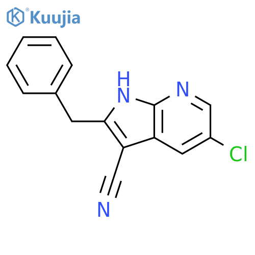 2-Benzyl-5-chloro-1H-pyrrolo[2,3-b]pyridine-3-carbonitrile structure