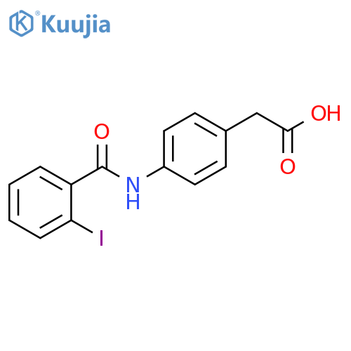2-[4-(2-iodobenzamido)phenyl]acetic acid structure