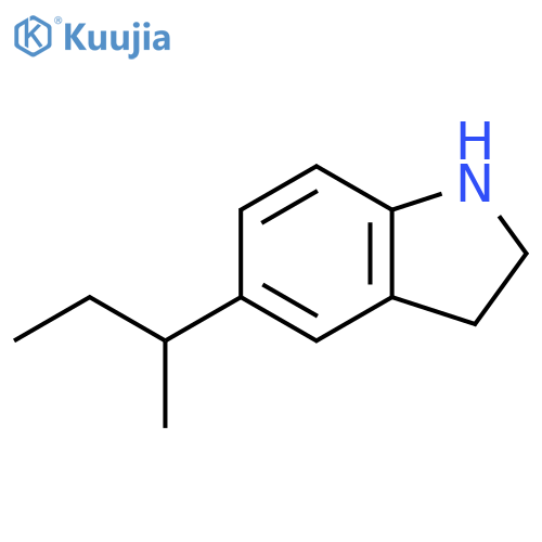 1H-Indole, 2,3-dihydro-5-(1-methylpropyl)- structure