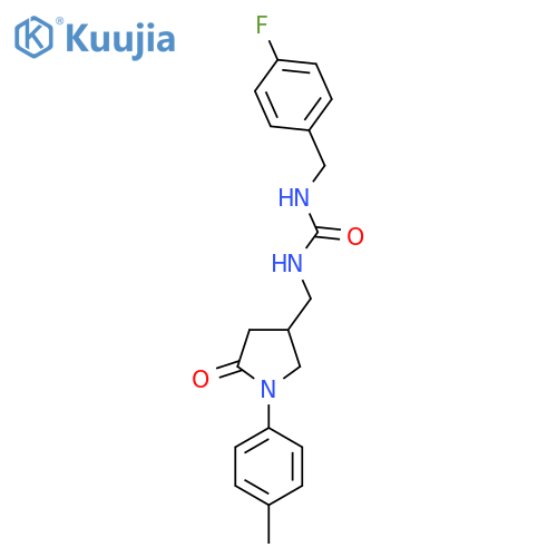 1-(4-fluorophenyl)methyl-3-{1-(4-methylphenyl)-5-oxopyrrolidin-3-ylmethyl}urea structure