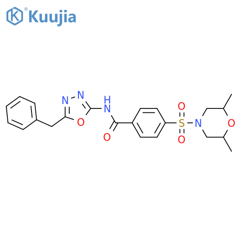 N-(5-benzyl-1,3,4-oxadiazol-2-yl)-4-(2,6-dimethylmorpholin-4-yl)sulfonylbenzamide structure