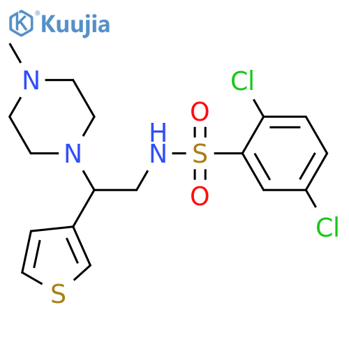2,5-dichloro-N-2-(4-methylpiperazin-1-yl)-2-(thiophen-3-yl)ethylbenzene-1-sulfonamide structure